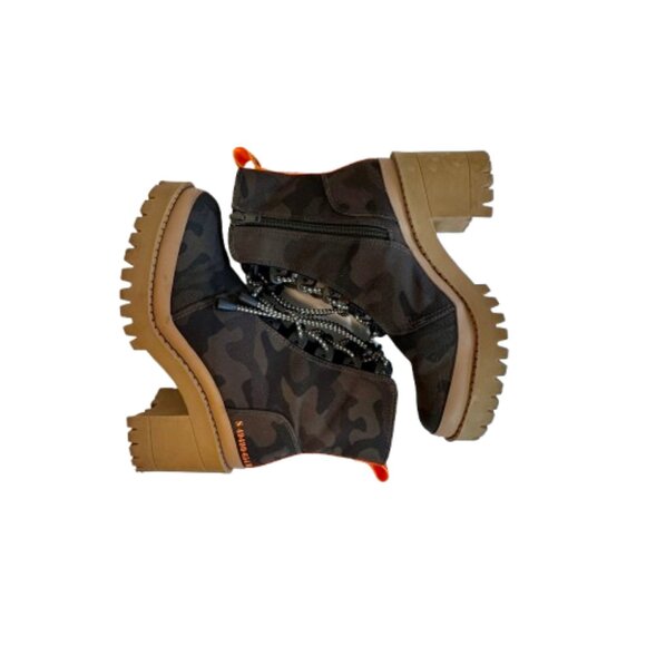 Steve Madden Brawler Combat Boots Size 7.5 Green Camo Platform Lug Sole Chunky - Picture 6 of 10